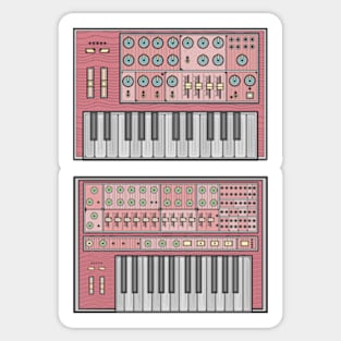 Red Classic Synthesizer Sticker